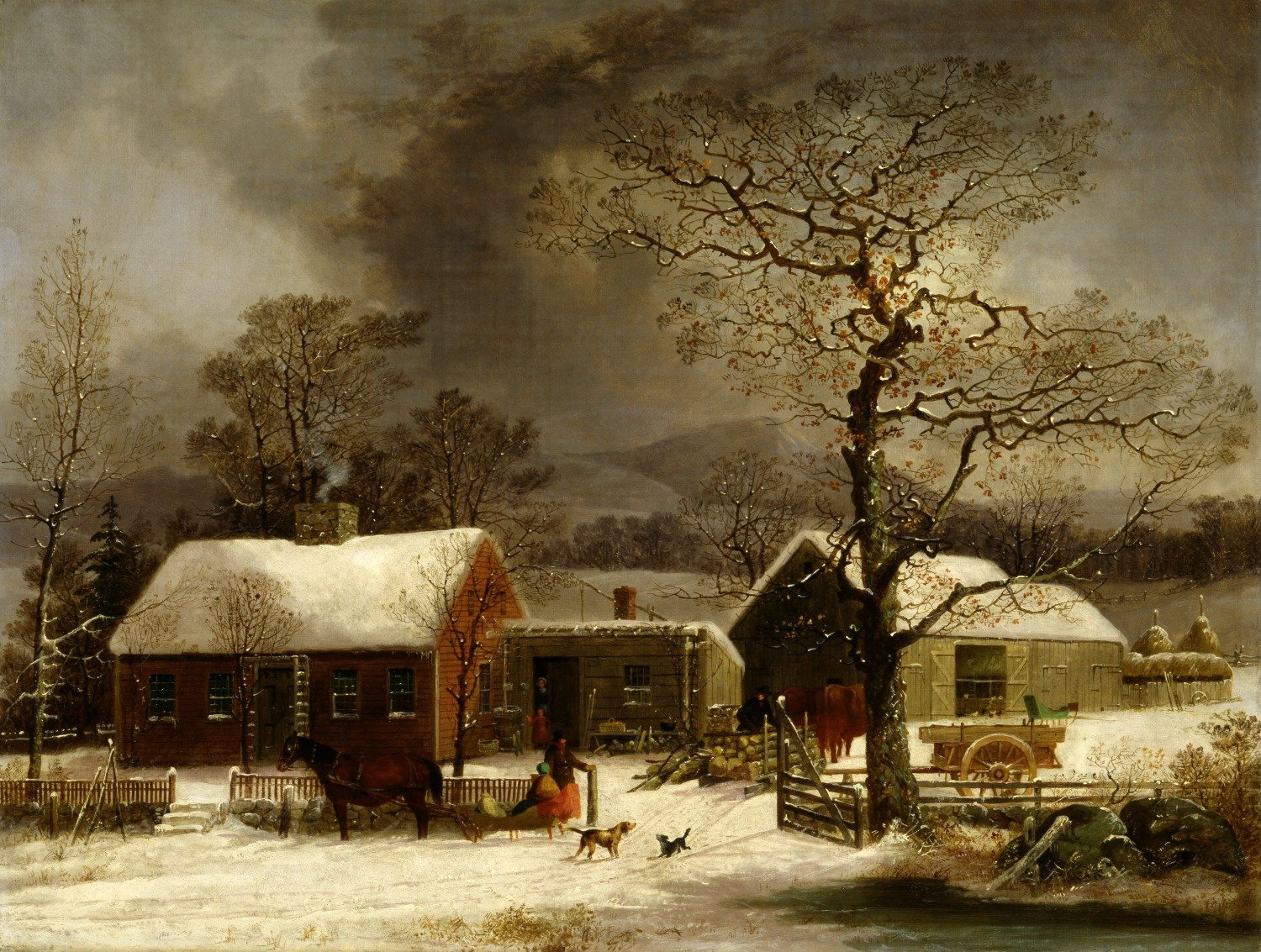 Fantaboy Winter Scene in New Haven, Connecticut  Art Design Canvas print (24 x 36 )